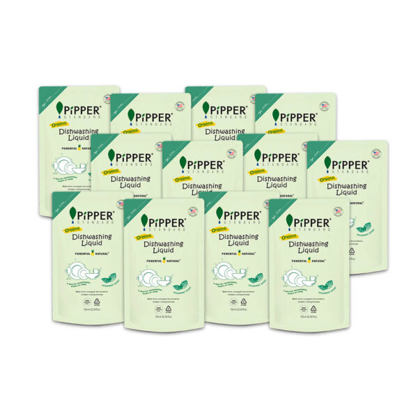 ผลิตภัณฑ์ล้างจานธรรมชาติกลิ่นกลิ่นสเปียร์มินต์ แบบถุงเติม 750 มล. X12